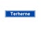 Terherne isolated Dutch place name sign. City sign from the Netherlands.