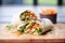 teriyaki chicken wrap with sesame seeds