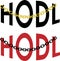 Term in crypto-currency trades HODL text-based logo