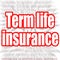 Term life insurance word with zoom in effect