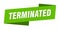 terminated banner template. ribbon label sign. sticker