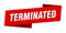 Terminated banner template. ribbon label sign. sticker