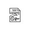 Terminated legal document line icon