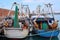 Termoli, Molse, Italy -05/26/2020-  The old port with fishing boats moored at the pier