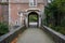 Ternat, Flemish Brabant Region, Belgium, Entrance and bridge of the traditional Kruikeburg castle