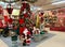 TERNI, ITALY - OCTOBER 23, 2023: Beautiful interior of garden shop with christmas tree and Santa Claus