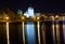 Ternopil pond night scene, Ukraine