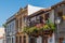 TEROR, GRAN CANARIA, SPAIN - MARCH 11, 2019: View of the typically spanish balcony