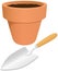 Terra Cotta Pot and Gardening Spade
