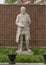 Terra cotta sculpture of John McMillan by Alexander Stirling Calder, Presbyterian Historical Society exterior garden