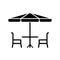 Terrace cafe line vector icon. Camping table and chairs illustration sign. linear style symbol for mobile  concept and web design.