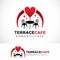 terrace cafe logo design template