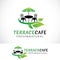 terrace cafe logo design template