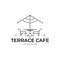 Terrace cafe logo vector illustration design