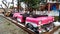 Terrace in Kemer with tables made of cars