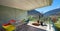 Terrace of a modern mountain house