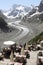 Terrace near the ice-road to Mer de Glace, France