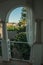 Terrace at sunrise in a country house near Elvas