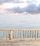 Terrace view with sea and cloudy sky