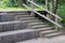 Terrace wooden platform. A wooden platform in the park. Decking wood path