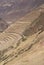 Terraced Inca fields and ruins of village