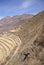 Terraced Inca fields and ruins of village