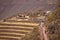 Terraced Inca fields and ruins of village