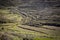 Terraced landscape on a hill next to Puertomingalvo