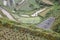 The terraced rice fields on the slope of mountains in Guizhou province in China.