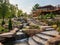 Terraced tranquility: a multi-level garden wonder with cascading waters