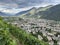 Terraced vineyards above Martigny in Valais Switzerland