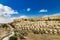 Terraces of the Kidron Valley and the the wall of the Old City in Jerusalem