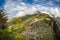 Terraces and sky with clouds of Machu Picchu