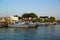 Terracina, port. A lot of boats and yachts stay in the port.