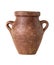 Terracotta amphora on a white background