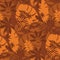 Terracotta color tropical leaves seamless pattern