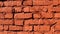 Terracotta colored surface of rough brickwork