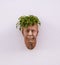 Terracotta Face Flower Pot Sculpture Rota Cadiz