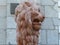 The terracotta figure of the lion in of the main entrance to the Yusupov Palace.
