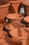 Terracotta garden plant pots.