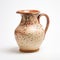 Terracotta Jug On White Background: Jeff Legg Style, Mottled, Kodak Portra