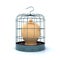 Terracotta money bank closed in a cage