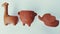 Terracotta pottery on white background