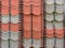 Terracotta roof tile stack