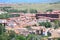 Terracotta roof tiles building old town cityscape Segovia Spain