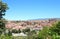 Terracotta roof tiles building old town cityscape Segovia Spain