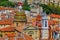 Terracotta rooftops of the Old Town, Vieille Ville in Nice on th