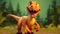 Terracotta-style Animated Dinosaur In A Field