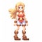 Terracotta Style Pixel Art Girl In Short Dress