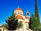 Terracotta Tiled Domes on Greek Orthodox Church, Athens, Greece